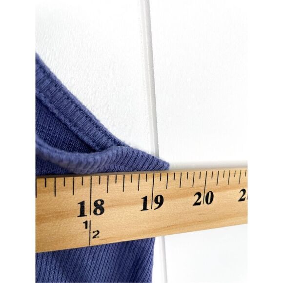 Free People Dani Periwinkle Blue Ribbed Tank Top S - Picture 8 of 12